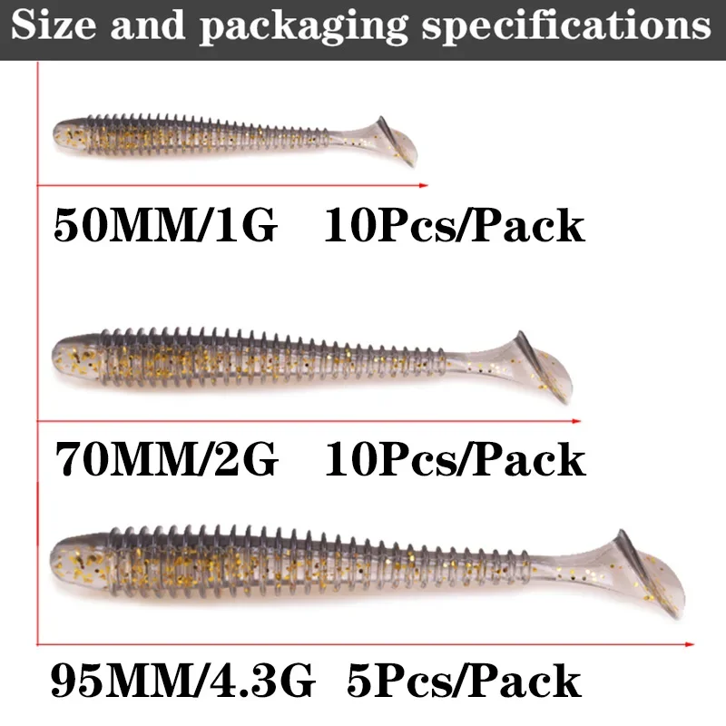 Proleurre Câu Cá Con Sâu Mềm Mồi Jig Wobblers 5Cm 7Cm 9Cm Dễ Dàng Shiner Cho Cá Chép Bass Nhân Tạo Đôi màu Sắc Silicone Swimbait