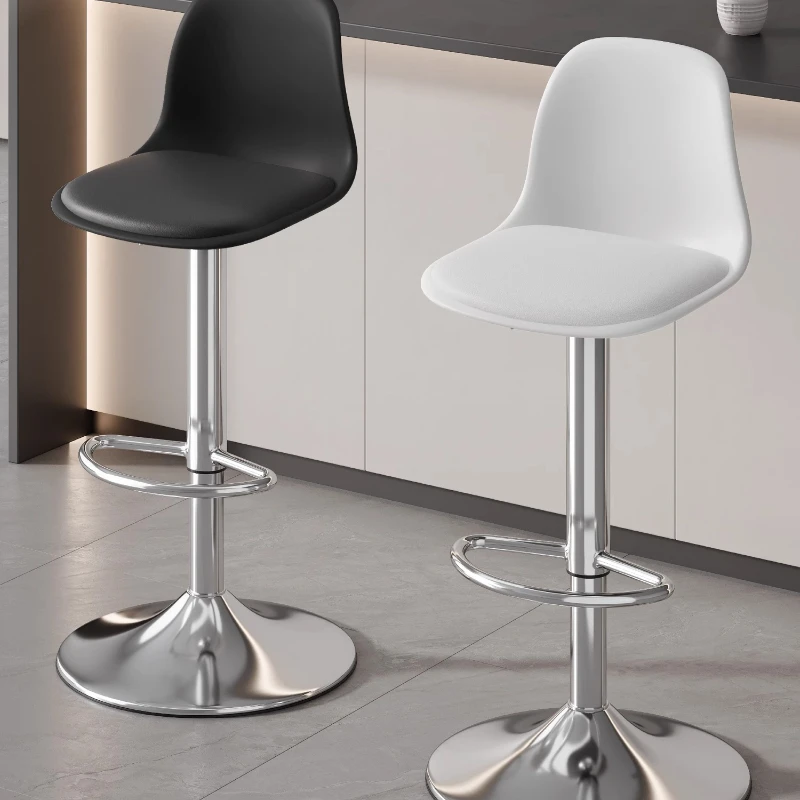 Taburetes de Bar grises minimalistas únicos, taburetes de Bar de cocina italianos ajustables giratorios, muebles resistentes de diseño Sgabello Cucina Alto