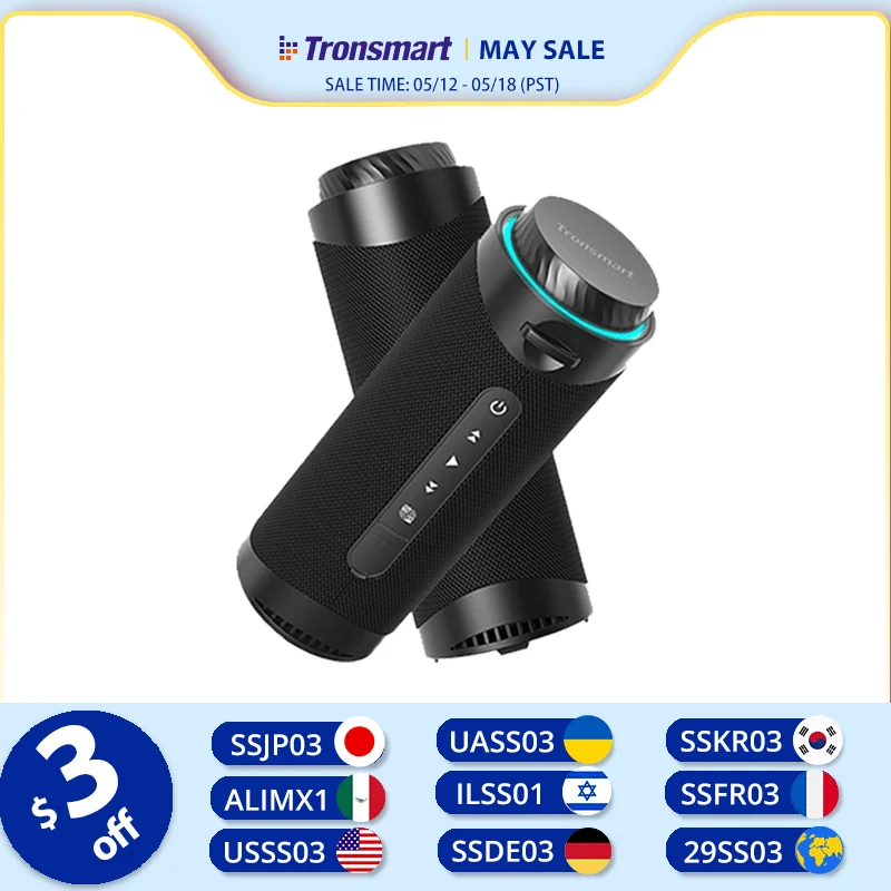 Tronsmart T7 Loa Bluetooth Với Âm Thanh Vòm 360 Độ, Bluetooth 5.3, Chế Độ Đèn LED, thật Không Dây Âm Thanh Stereo, Ứng Dụng