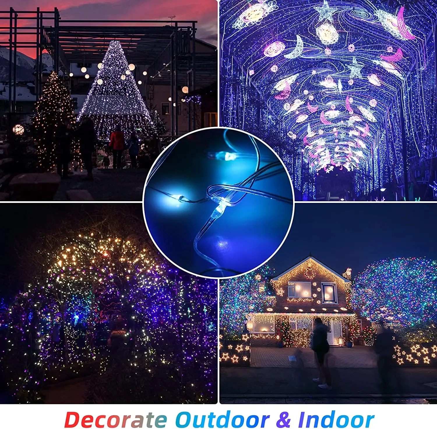 3M LED Smart Curtain Lights Bluetooth APP Control USB Colorful RGB Window Fairy Light For Bedroom Christmas Decor Wedding Party