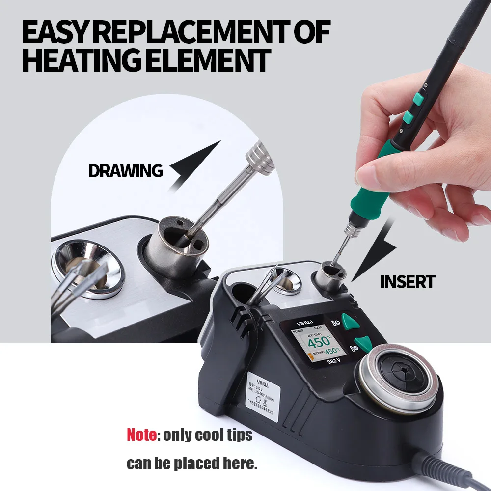 YIHUA 982-V Precision Solder Station with Fast Heating Micro Fine Tip C210 Soldering Iron Remote Control Handle