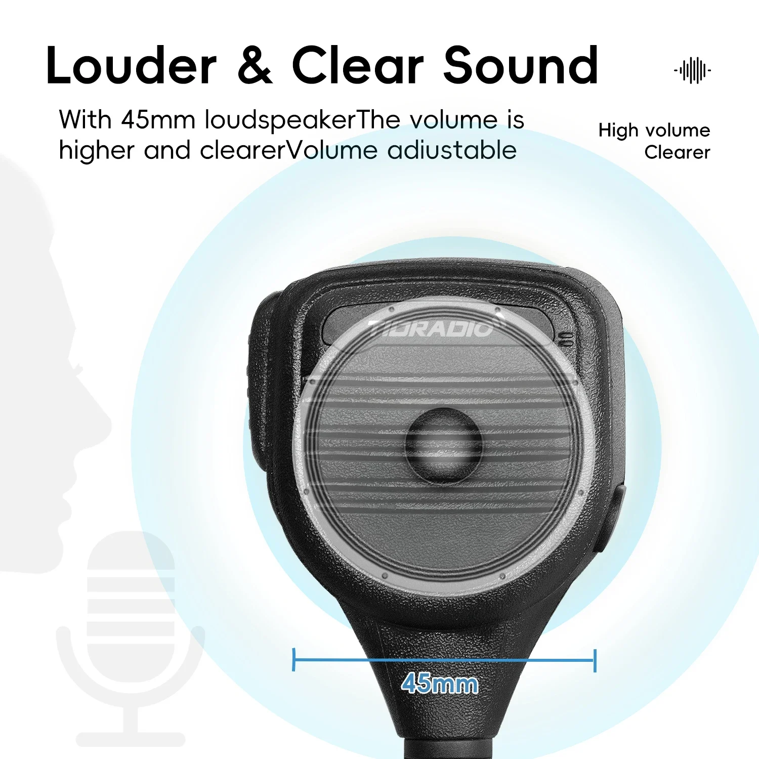 Аксессуары для рации TIDRADIO Ручной микрофон MIC для BAOFENG UV-5R BF-F8HP 5RM UV-21R UV-5G Plus TIDRADIO TD-H3 TD-H8