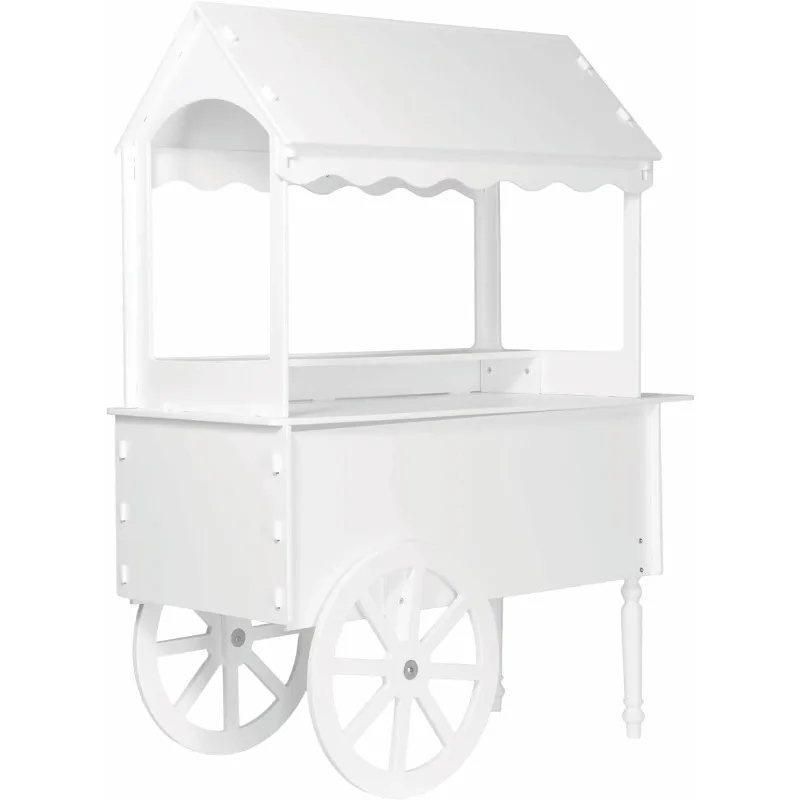 Candy Cart for Party - Decorative Wooden Candy Cart with Wheels for Birthday Wedding