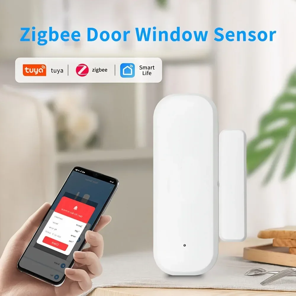 Tuya Zigbee Door Window Sensor Wireless Alarm Detector Contact Open Close Smart Home Security Device Google Home SmartLife Alexa