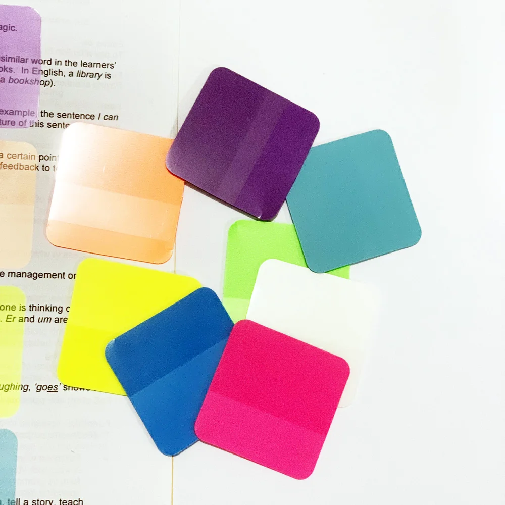 8 สี 160 แผ่นโปร่งใส Sticky Note MeMO Pad Scrapes สติกเกอร์กันน้ํา Notepad โรงเรียนเครื่องเขียนอุปกรณ์สํานักงาน