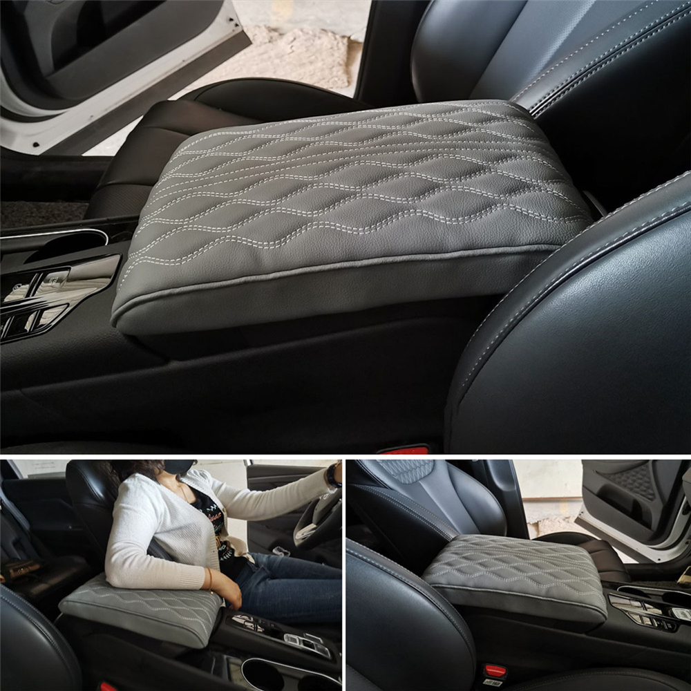 Alfombrillas para reposabrazos de coche, espuma viscoelástica, reposabrazos para vehículo, almohadillas para cajas, cubiertas de consola central de cuero, accesorios interiores de estilo