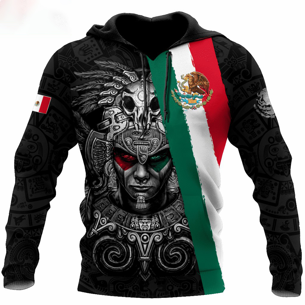 Mexikanische Hoodies Herren Hoodie 3D-Druck Mexiko-Flagge Tops Herbst Langarm Streetwear Designer Kapuzenpullover für Herrenbekleidung