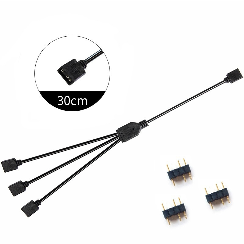 Máy Tính Bo Mạch Chủ RGB Chia Đồng Bộ Cáp 12V 4 Nối Dài Tcable 5V ARGB 3 Hub dành Cho Asus Gigabyte MSI RGB Fusion