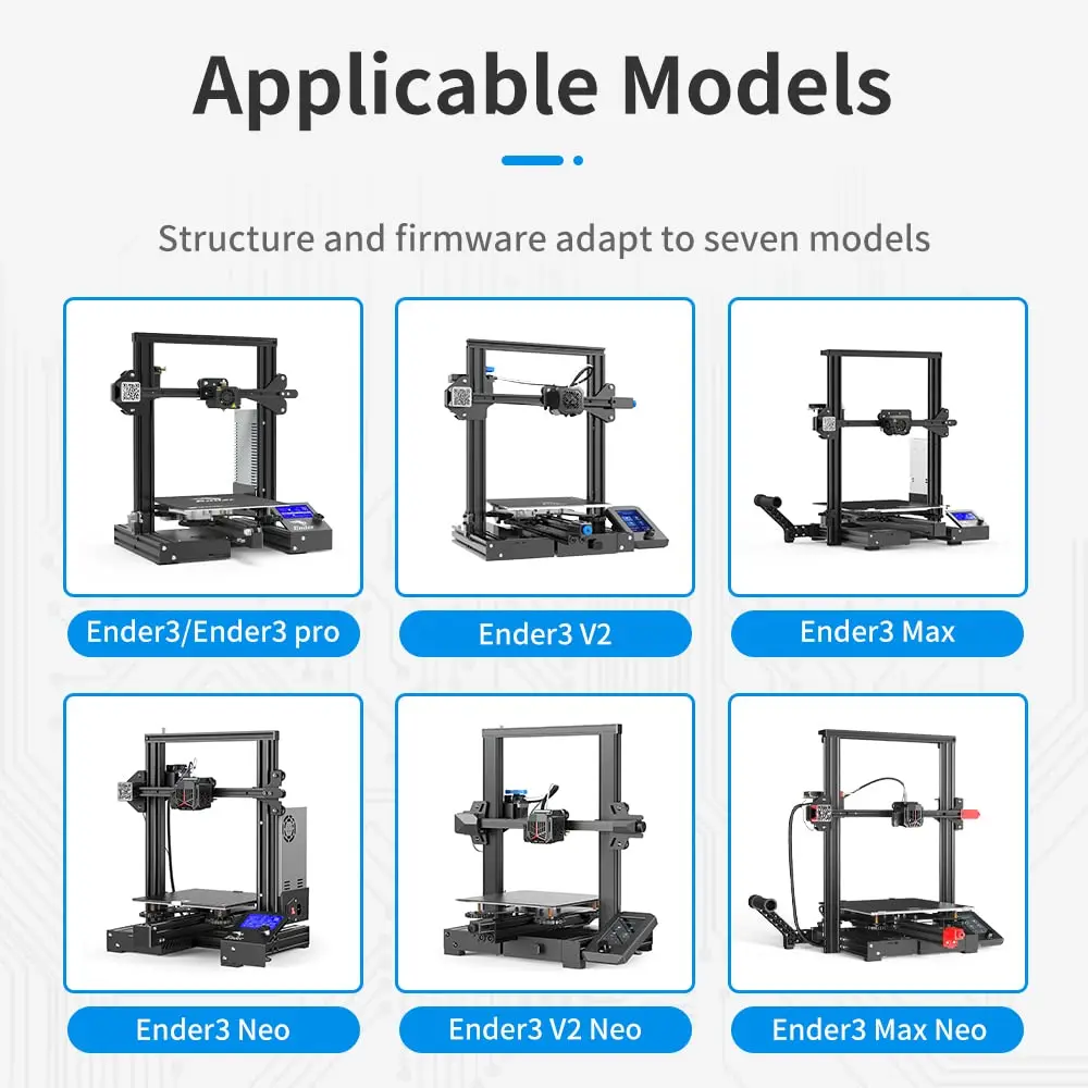 Creality impressora 3d ender 3 placa-mãe silenciosa atualizada v4.2.7 com driver tmc2225 marlin 2.0.1 para série ender 3