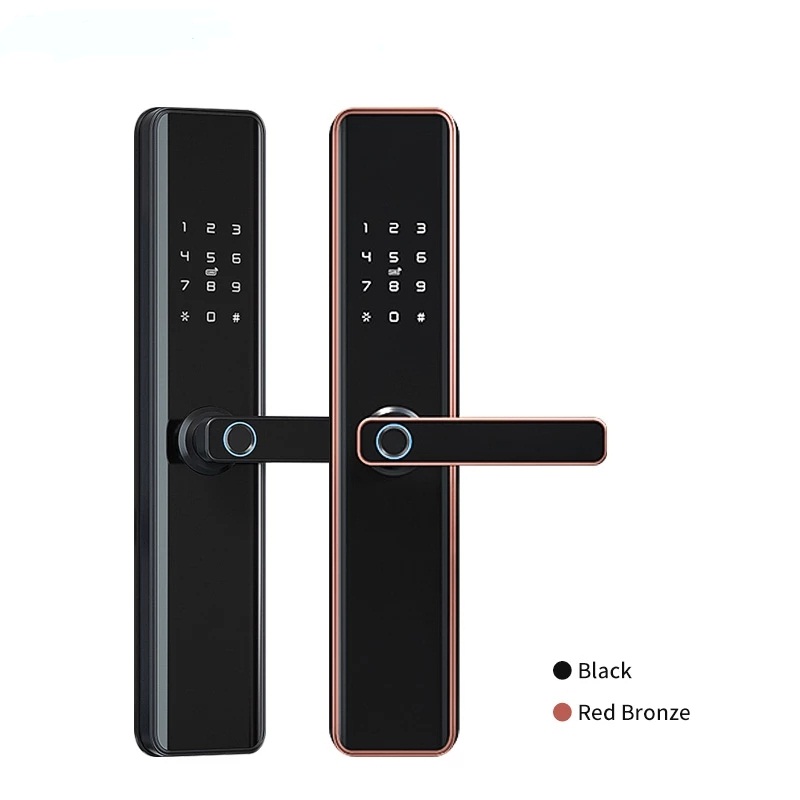 TTLock kunci pintu sidik jari cerdas, kunci pintu elektronik biometrik cerdas keamanan Wifi APP dapat membuka kunci