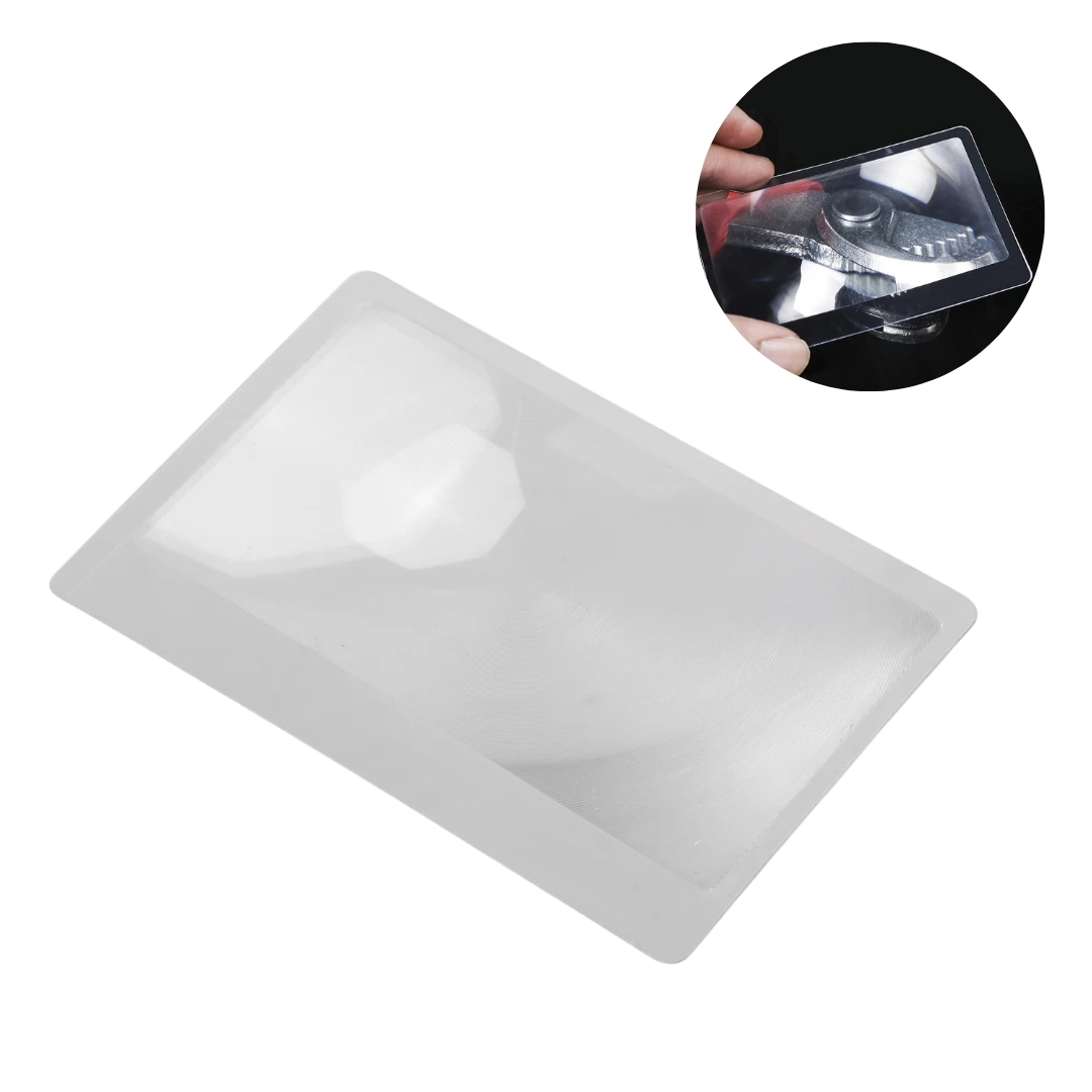 1 Lupa de Leitura 3X de Bolso Formato Cartão Lente Fresnel