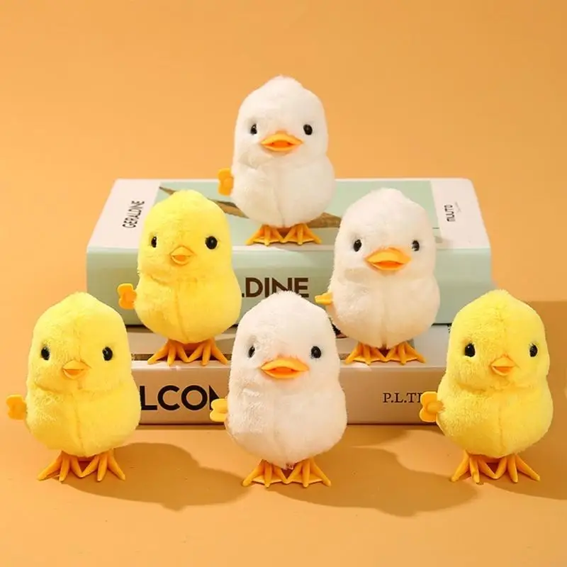 Q0kbジャンプチキンアヒルはおもちゃを巻き上げて、子供向けのおもちゃを歩き回る幼児のパーティーを好むグッディバッグフィラーの誕生日ギフト