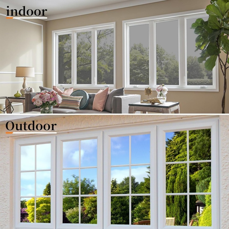 40x100 ซม.One Way กลางวันความเป็นส่วนตัวฟิล์ม Sun Blocking Anti UV สะท้อนแสงควบคุมความร้อน STATIC Cling Window Tint สําหรับ Home และ Office
