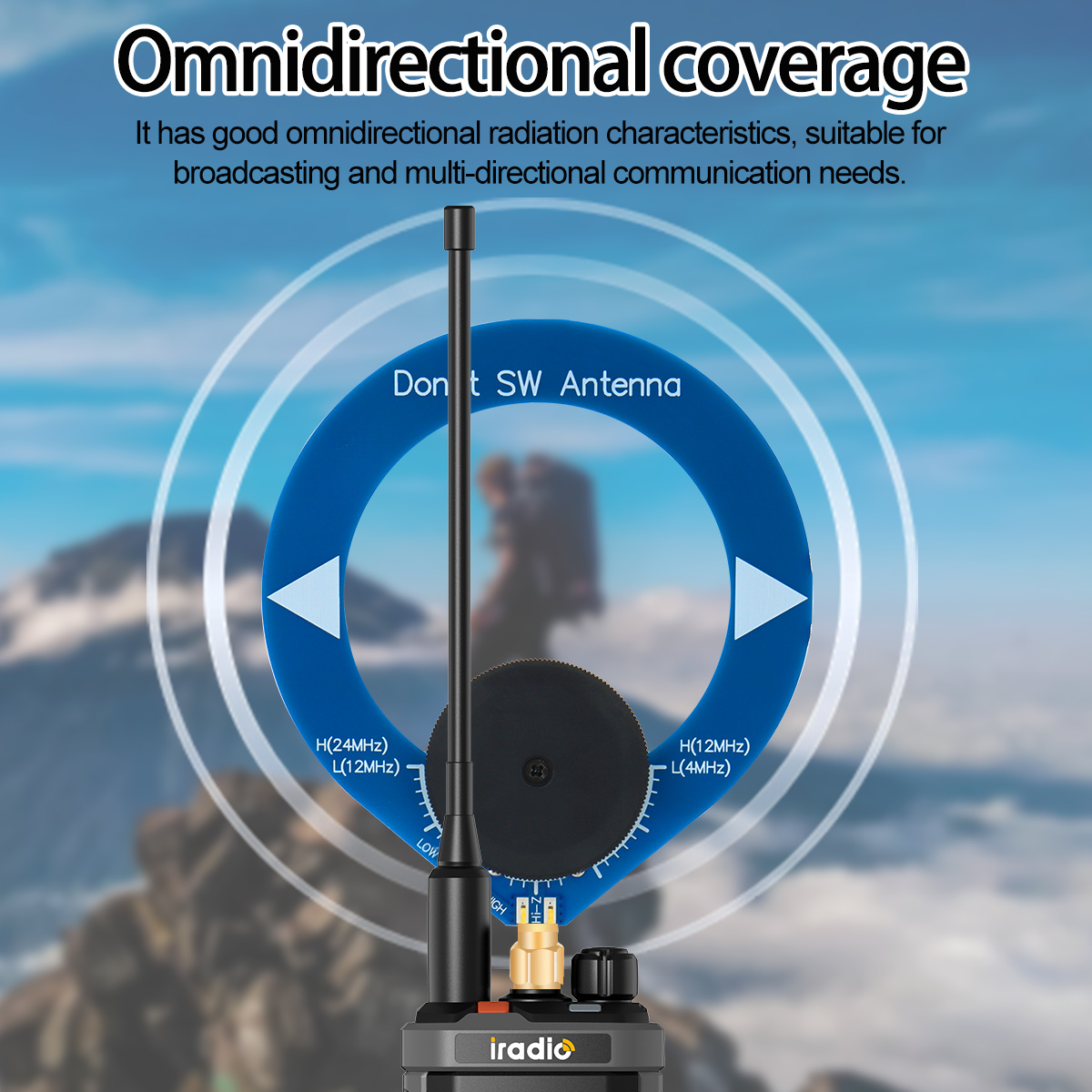 Mini círculo donut antena sw am/mw wb médio onda curta recepção de banda larga para radio BJ-8300 UV-98 plus radtel RT-920 RT-880