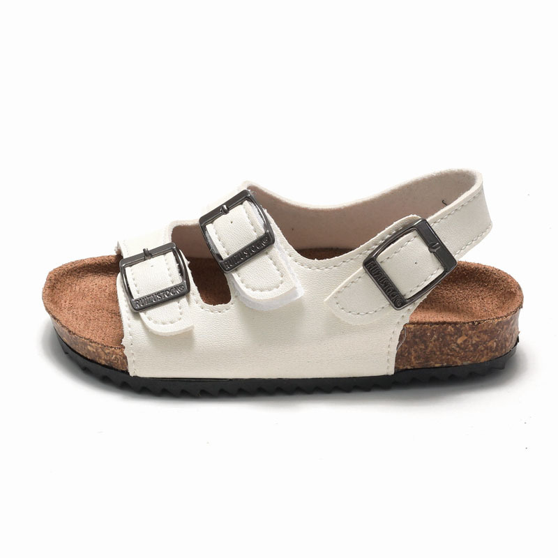 Sandalias planas transpirables para niños y niñas, zapatos cómodos de corcho, calzado de verano, novedad