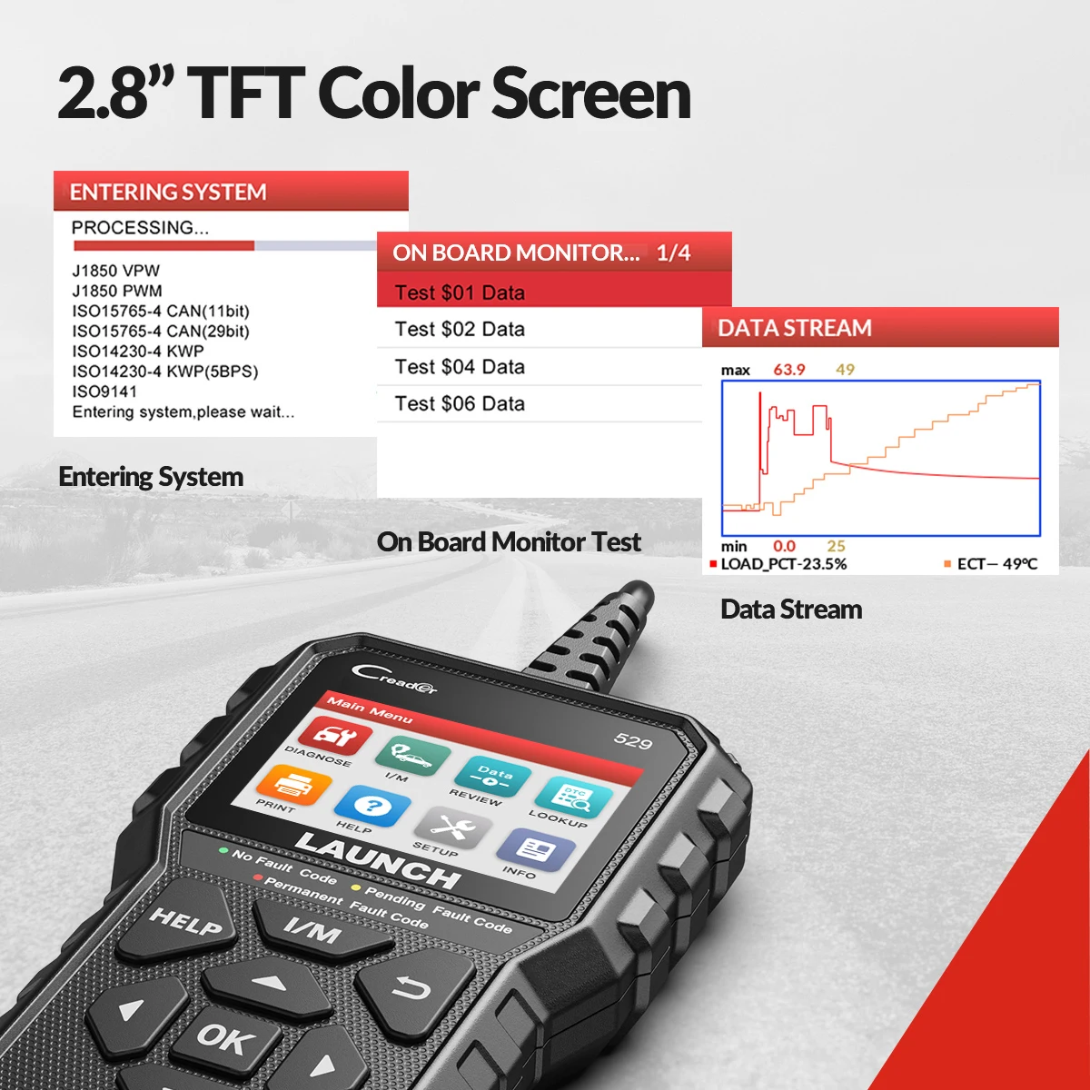 Nouveau launch Creader 529 OBD2 Scanner outil de Diagnostic automobile OBDII lecteur de Code Code défaut lire OBD Scan bricolage lecteur de Code CR529