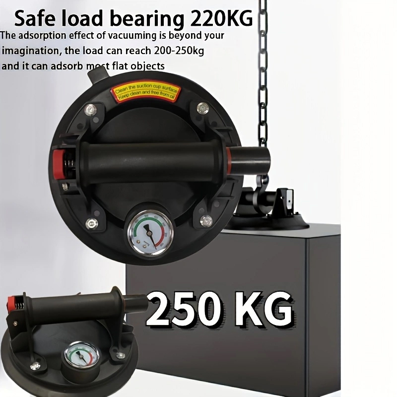 Levantador de ventosa a vácuo resistente de 8 polegadas - capacidade de carga de 550 lb, à prova de vazamentos para manuseio de vidro, telha e pedra 1 unidade/2 unidades