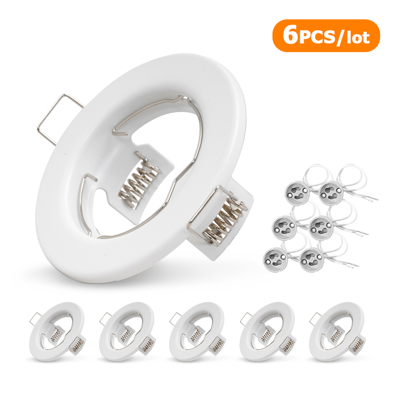 6 Stück Downlight-Rahmen, LED-Deckeneinbauleuchten, Downlight GU10 MR16, Deckenstrahler, passende Leuchte