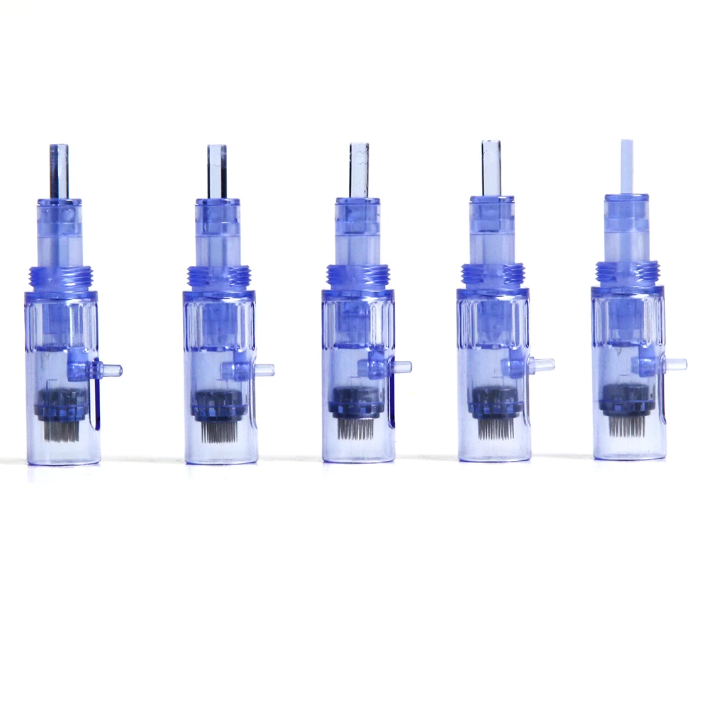 Cartuchos de microagulhas com tubo de seringa 9 12 36 pinos para mini pistola hydra mesoterapia injetor caneta de carimbo derma automática