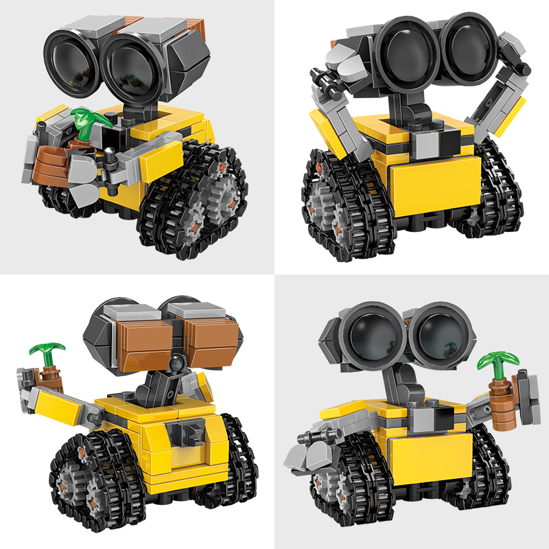 Klasyczny film 200+pcs Mini Robot Wall-e MOC Building Blocks Model DIY Bricks Kits Kreatywne zabawki dla dzieci Dorośli Prezenty