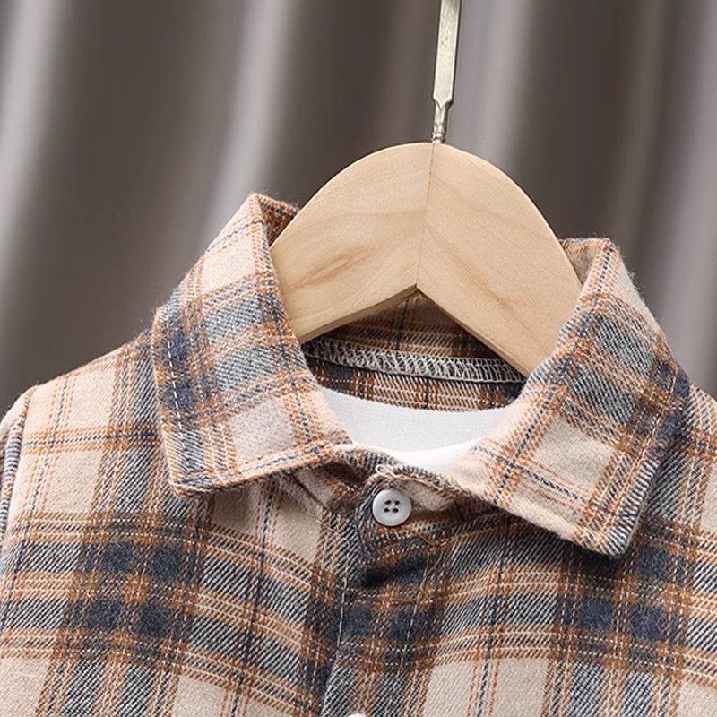 IENENS Kinder-Hemd-Kleidung, Frühling, dünne Blusen, Kleidung, Kleinkind, Jungen, karierte Baumwolle, Tops, 1, 2, 3, 4 Jahre, Kinder-Langarmshirt