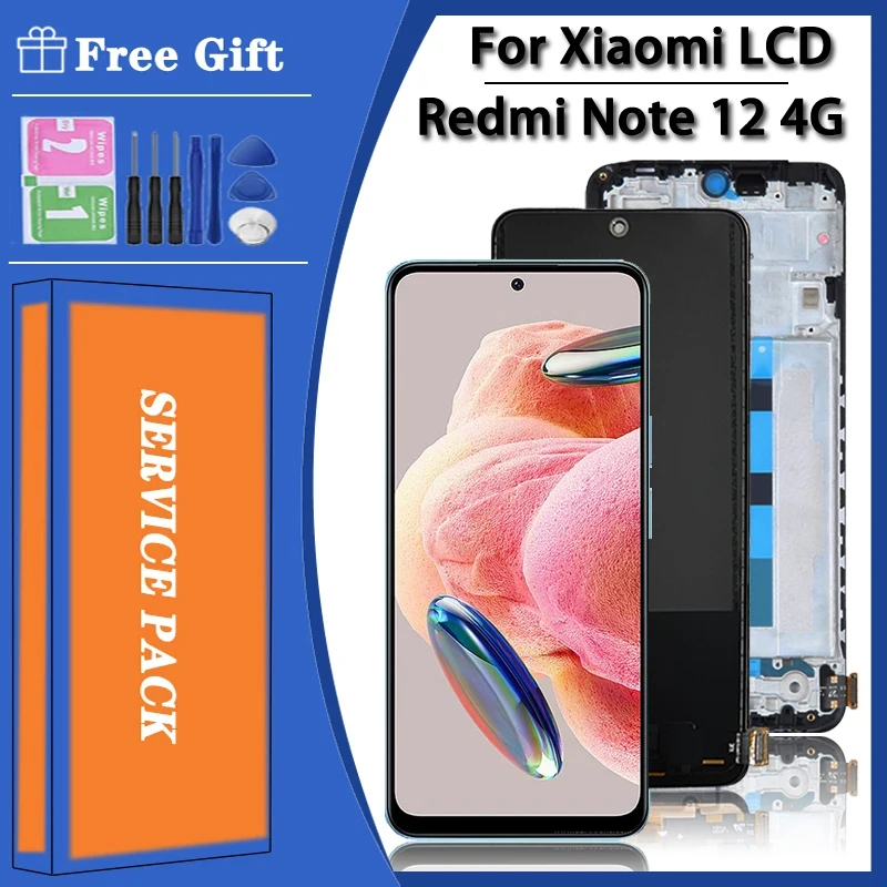 Super AMOLED Note12 Screen for Xiaomi Redmi Note 12 4G lcd 23021RAAEG 23021RAA2Y Display Touch Screen Digitizer Assembly