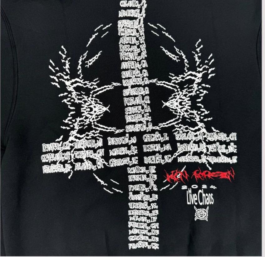 New Ken Carson A Great Chaos Tour Actual Hate 풀오버 후드 티 후디 후드 티셔츠 벨벳 코튼 두꺼운 양털 US N161