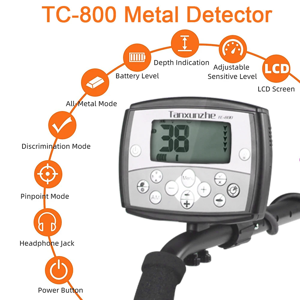 Detector de metais do ouro da sensibilidade alta profissional, tesouro com tecnologia da única frequência