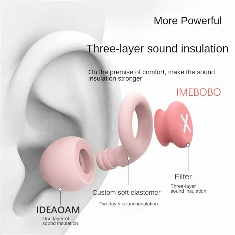 For Sleep Special Mute Soft Slow Rebound Anti Snore Earplugs Soundproof Sleeping Ear Plugs Noise Reduction Red Small