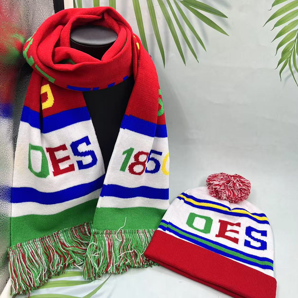 OES 그리스 우정 클럽 파티 여성 선물 겨울 스카프 모자 세트