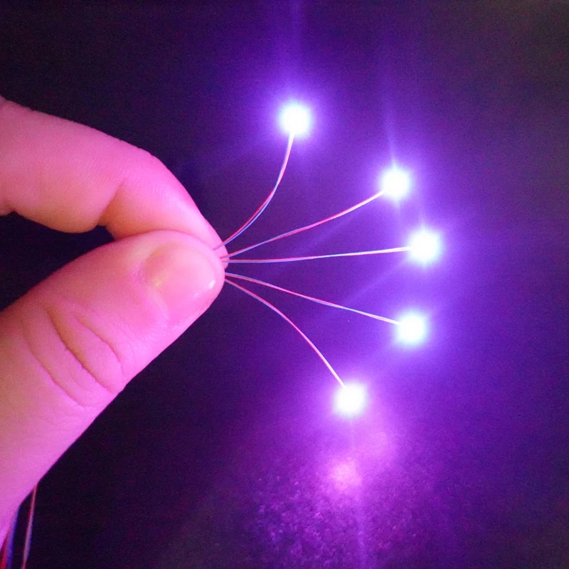 0402 0603 0805 1206 smd led modelo lâmpada com fio micro led pré-soldada micro litz wired chip 20cm 3v modelo ferroviário cenas 5pcs