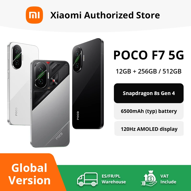 Smartphone POCO F7 versão global Snapdragon ®   8s Gen 4 90W 6500mAh Bateria 6,83" 1,5K AMOLED Display 50MP Câmera 5G NFC