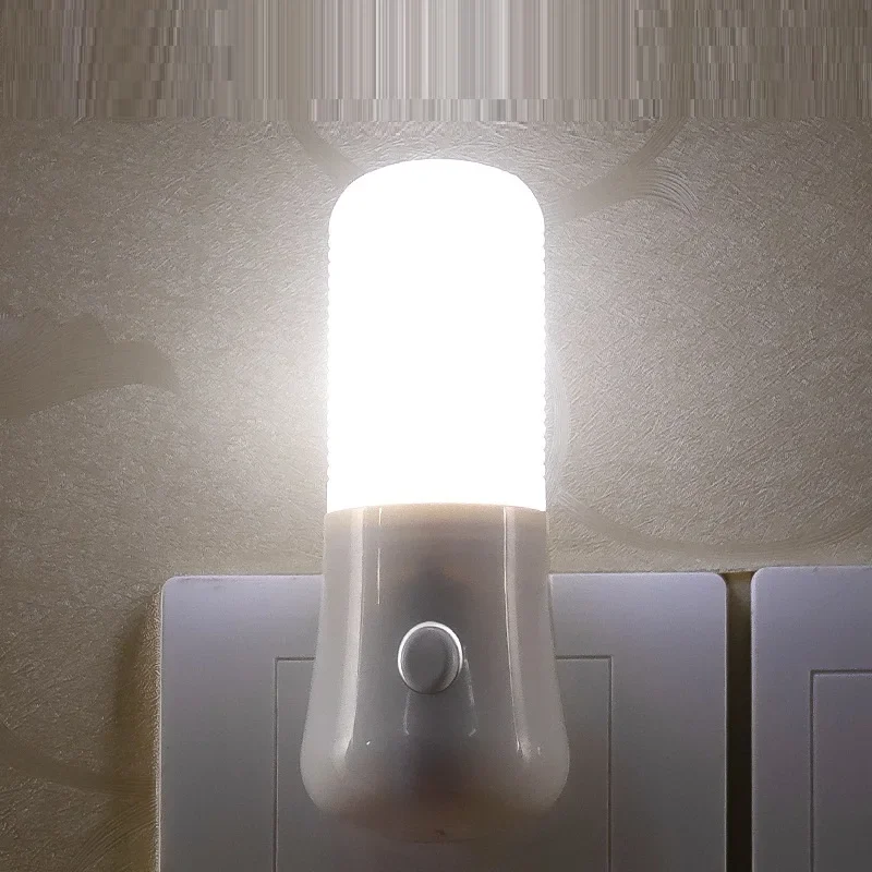 Luce notturna a LED bianca UE / Interruttore a pulsante USPush Lampada da presa a muro Lampada da comodino per camera da letto Camera per bambini Corridoio Decorazioni per la casa Luci notturne
