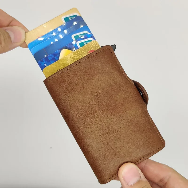 ID Bank ผู้ถือบัตรเครดิตพร้อม Hasp กระเป๋าสตางค์ผู้ชาย Anti RFID Blocking กล่องอลูมิเนียมกระเป๋าสตางค์คลิปเงิน Designer ผู้ถือบัตร
