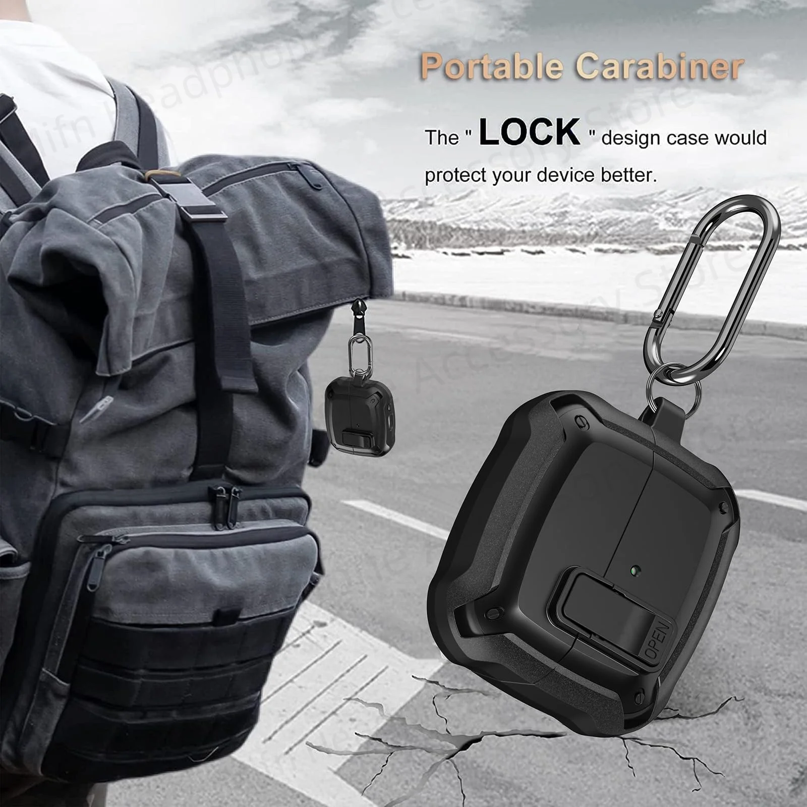 2024 [2-in-1] Rüstungshülle für Samsung Galaxy Buds 3/Galaxy Buds3 Pro Secure Lock Cover Buds3 Pro Cover mit Reinigungsset für Männer