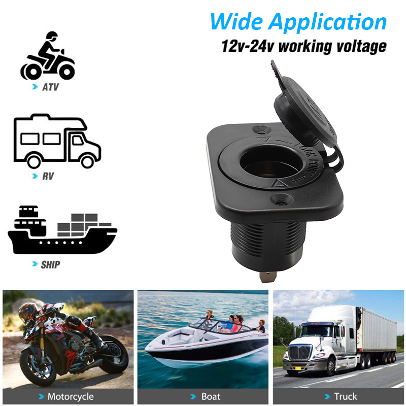 シガーライターソケット防水 12V 電源プラグコンセントレセプタクル車マリンオートバイ ATV RV ソケット電源コンセント