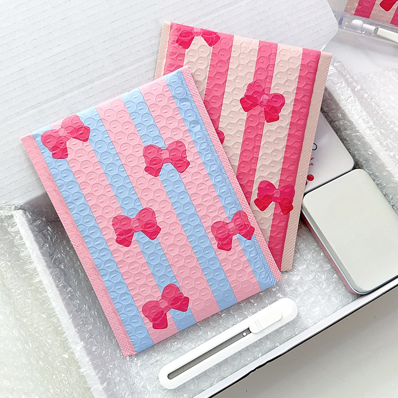 10 ชิ้น Bowknot Bubble Envelope Bag สีชมพู Bubble Self Seal Mailing Bags เบาะซองแพคเกจสําหรับของขวัญ
