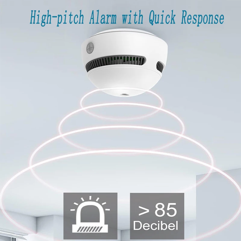 CPVAN Tuya เครื่องตรวจจับควันไฟเซ็นเซอร์ WiFi SMOKE ALARM Smart Home Security สําหรับห้องครัว Shop Fire Sound ALARM SENSOR