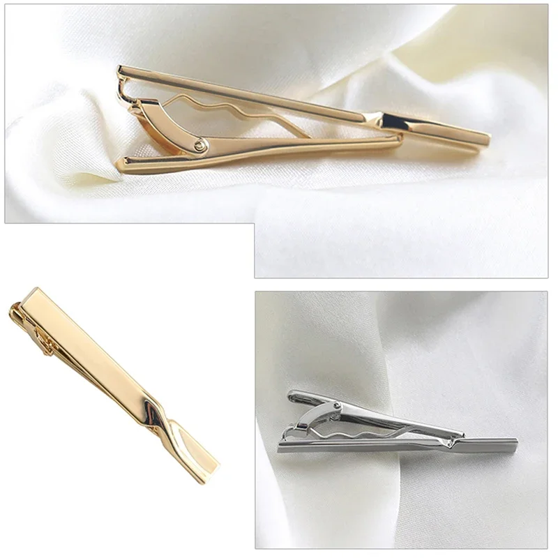 1pc clipe de gravata de cobre masculino simples barra fecho clássico gravata braçadeira pino acessório de moda para casamentos e uso prático