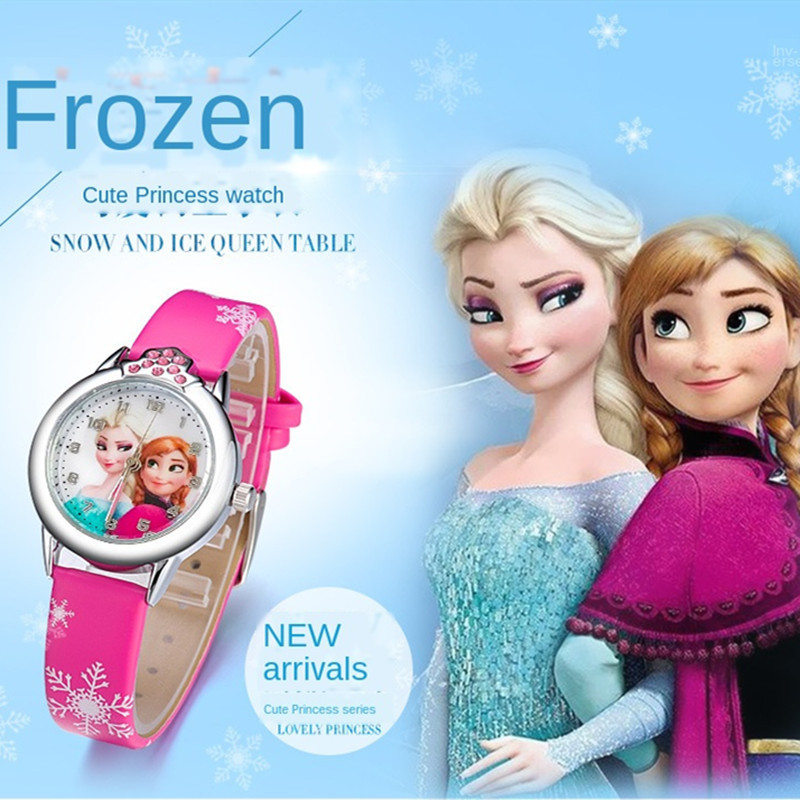 Disney Frozen Kinderuhr Cartoon Anime Figur Elsa Anna Gürtel Analog leuchtende digitale elektronische Uhr Kinder Geburtstagsgeschenke