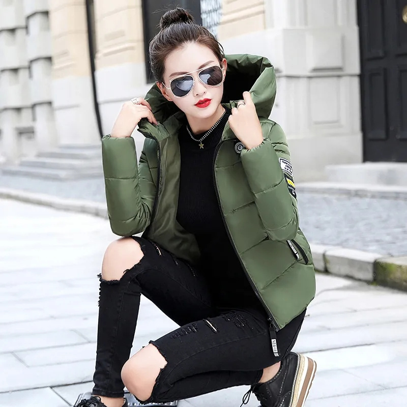 Chaqueta de invierno para mujer, abrigos, Parkas para mujer, abrigo con capucha de algodón, chaquetas gruesas y cálidas, abrigo informal para estudiantes a prueba de viento 2024