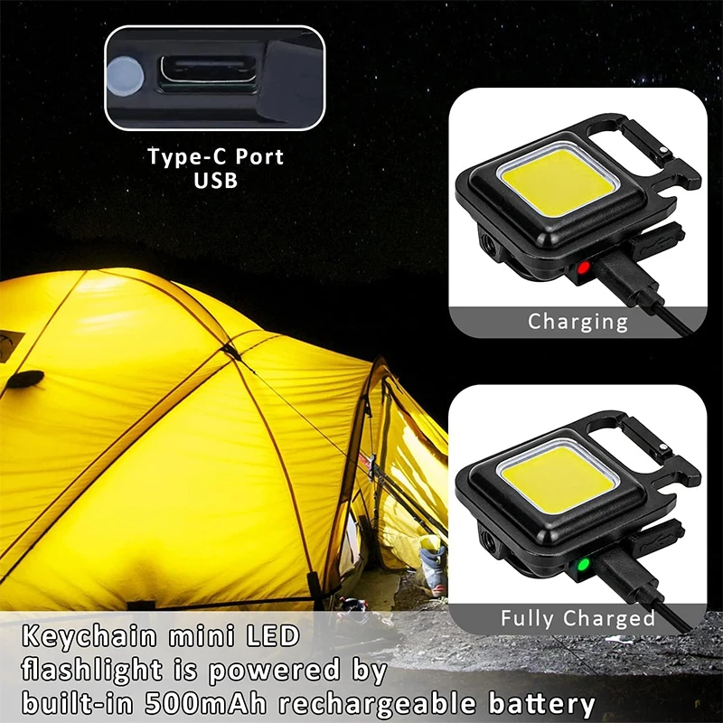 Portable Work Light USB Rechargeable Camping Light Led Flashlight Torch Mini Led Lights Outdoor Emergency Flashlight