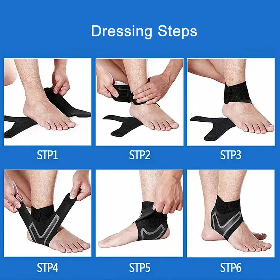 1 pezzo di supporto per tutore per caviglia, manica di compressione, fasciatura elastica per il piede, avvolgimento protettivo, calzini sportivi