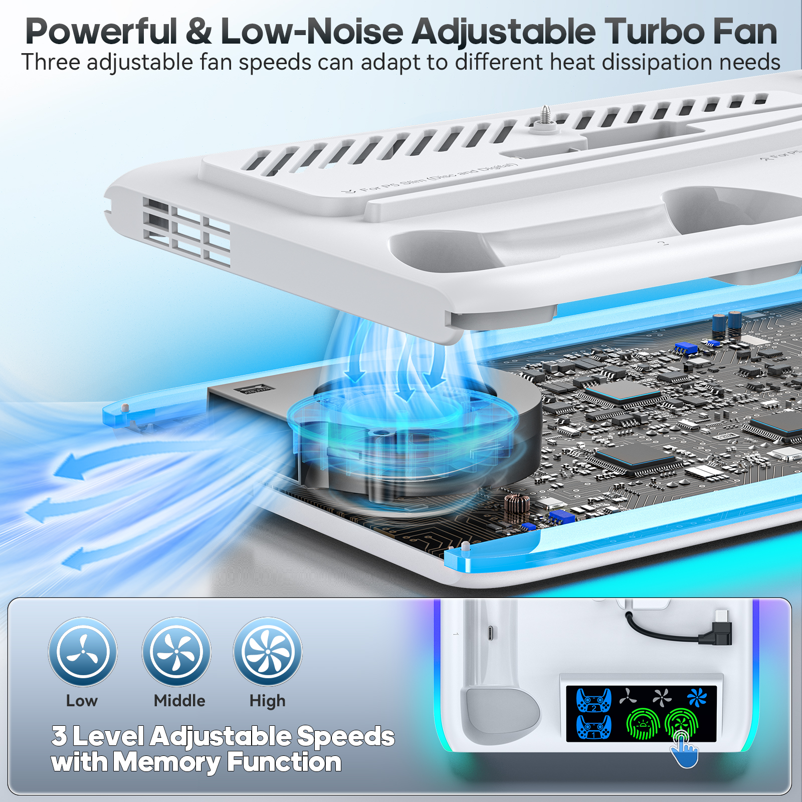 Suporte de jogo para sony ps5 console playstation play stations ps 5 slim pro suporte base ventilador refrigerador rgb acessórios para jogos