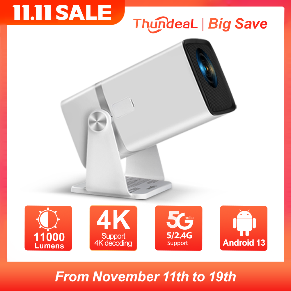 ThundeaL 4K Full HD Projector FHD TD80W Android WiFi 3D Home Theater TD80 Portable Beam Projector Meeting Video Movie PK HY320