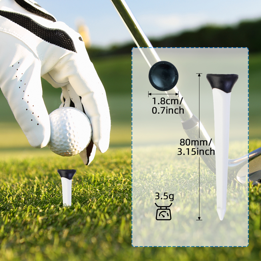 10 шт./упаковка, тройники для гольфа из переработанного пластика и резины, 3,15 дюйма