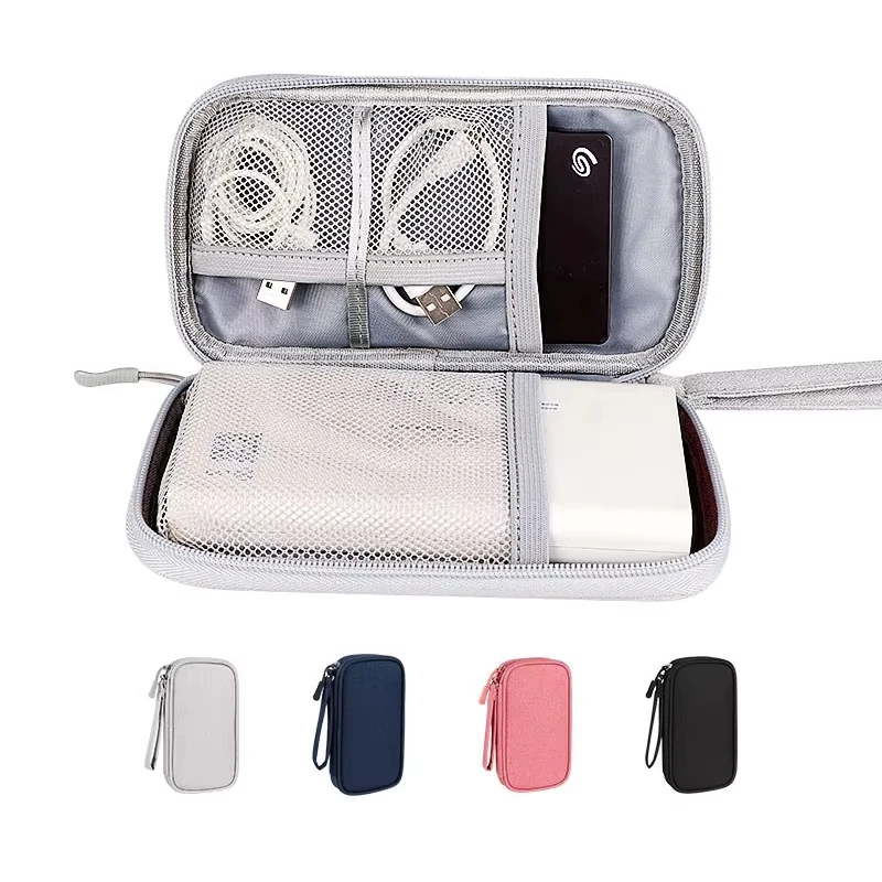 Bolsa de almacenamiento de accesorios digitales portátiles de viaje, organizador de bolsa para teléfono móvil, banco de carga de disco U, bolsa de almacenamiento de cables de datos móviles