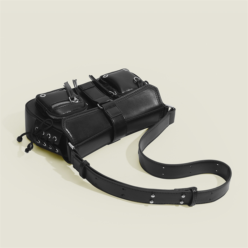 Bolsas de Ombro Goth Punk para Mulheres, bolsa de axilas legal, couro PU, bolsas femininas, bolsa com zíper, design de moda