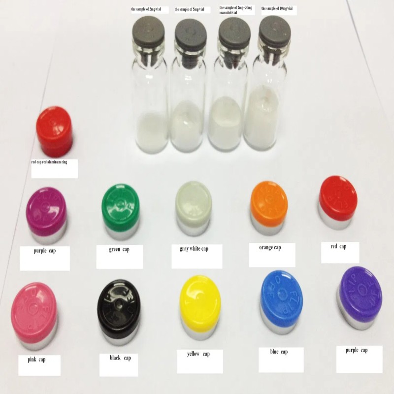 Viales de 5mg, 10mg, 20mg, tapas abatibles, botella de vidrio para péptido de pérdida de peso y peptídeos de culturismo