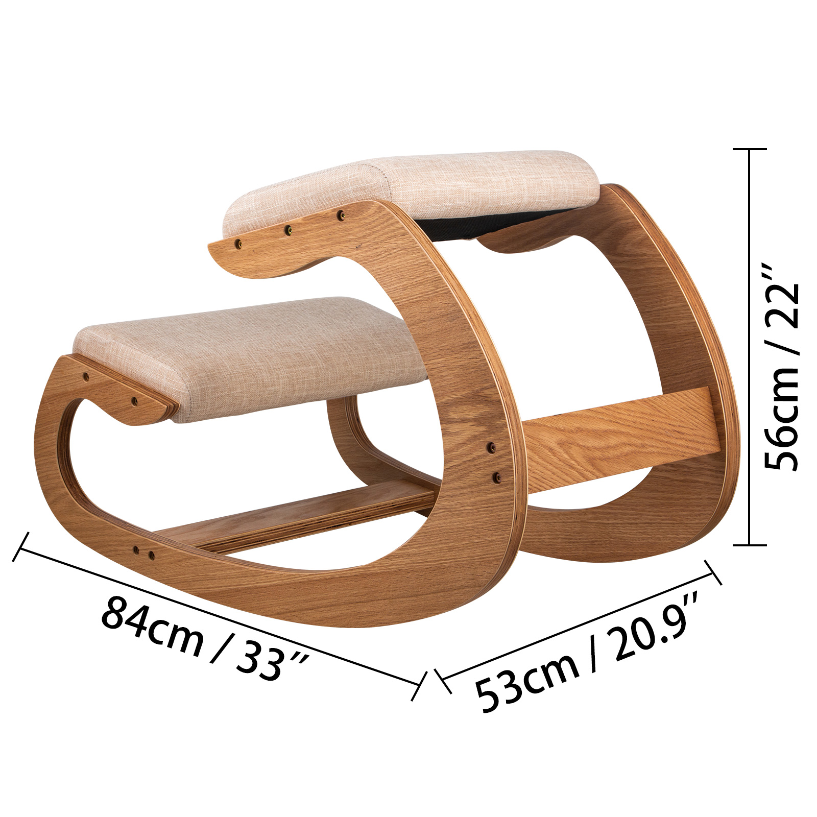 Sedia Ergonomica Inginocchiata in Legno Seduta Ergonomica Bianco per Casa e L'Ufficio